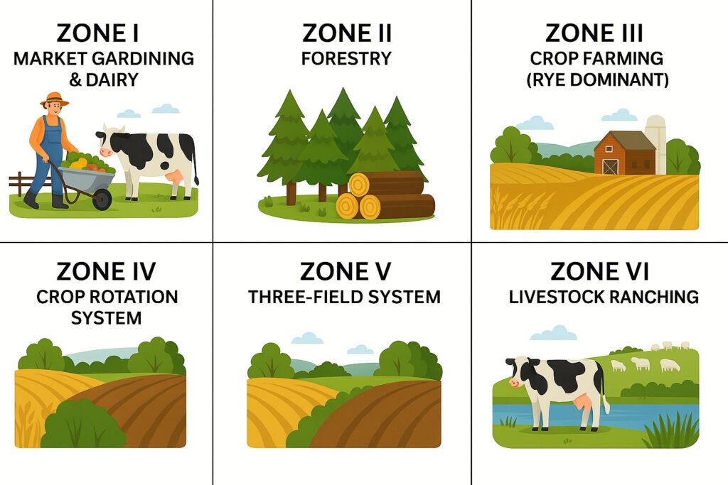 Von Thünen agriculture zones